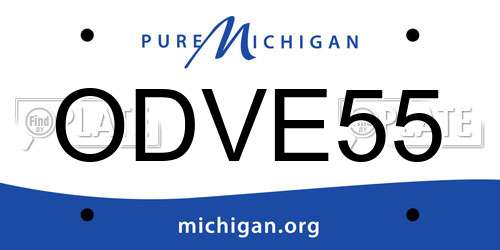 ODVE55 Michigan License Plate