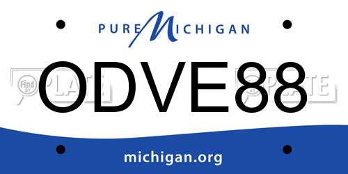 ODVE88 Michigan License Plate