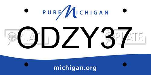 ODZY37 Michigan License Plate