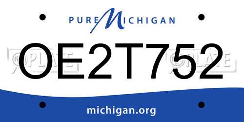 OE2T752 Michigan License Plate