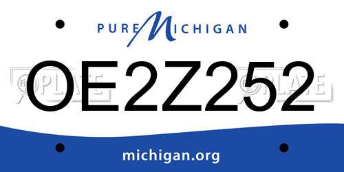 OE2Z252 Michigan License Plate