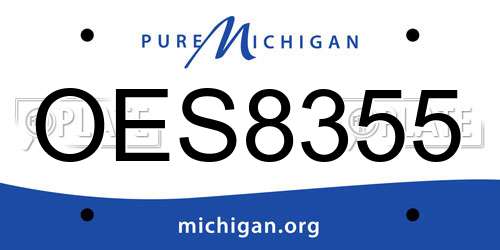 OES8355 Michigan License Plate