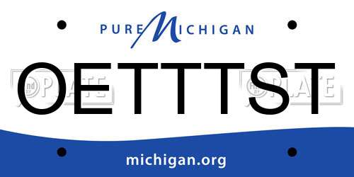 OETTTST Michigan License Plate