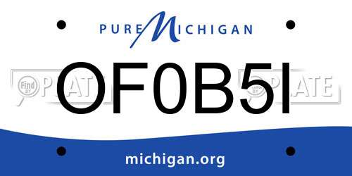 OF0B5I Michigan License Plate