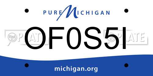 OF0S5I Michigan License Plate