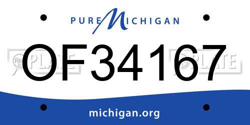OF34167 Michigan License Plate