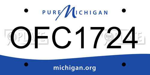 OFC1724 Michigan License Plate