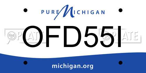 OFD55I Michigan License Plate