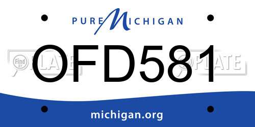 OFD581 Michigan License Plate