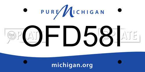 OFD58I Michigan License Plate