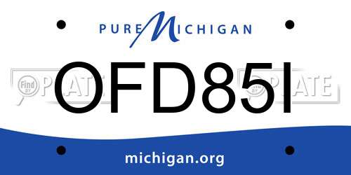 OFD85I Michigan License Plate
