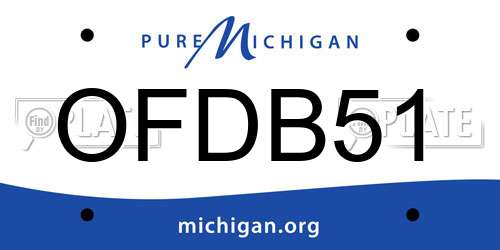 OFDB51 Michigan License Plate