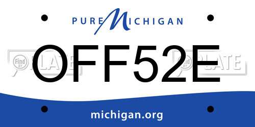 OFF52E Michigan License Plate