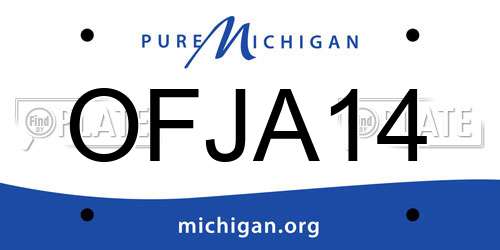OFJA14 Michigan License Plate