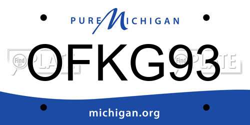 OFKG93 Michigan License Plate