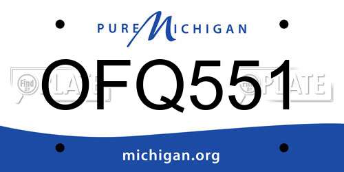 OFQ551 Michigan License Plate