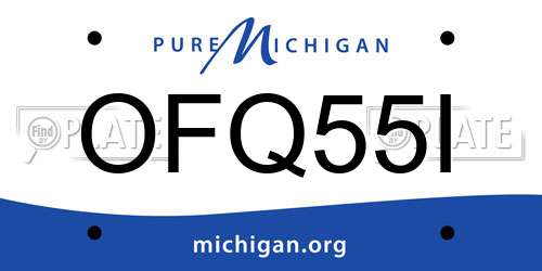 OFQ55I Michigan License Plate