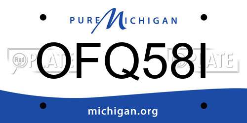 OFQ58I Michigan License Plate