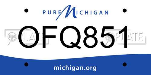 OFQ851 Michigan License Plate