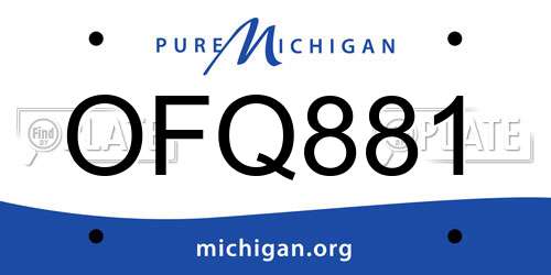 OFQ881 Michigan License Plate