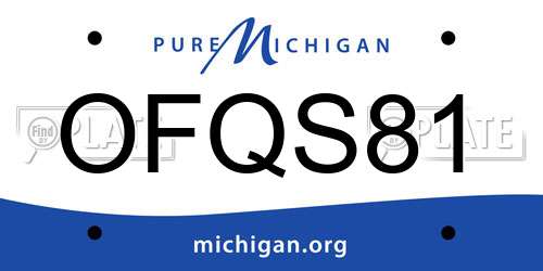 OFQS81 Michigan License Plate