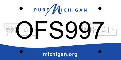 OFS997 Michigan License Plate
