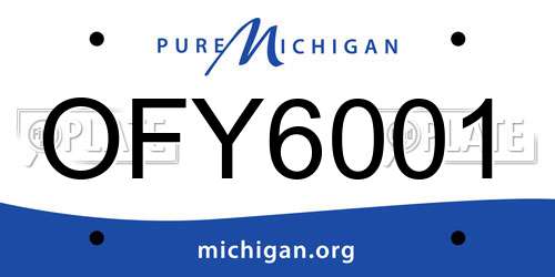 OFY6001 Michigan License Plate