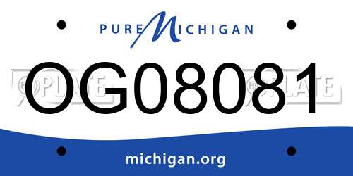 OG08081 Michigan License Plate