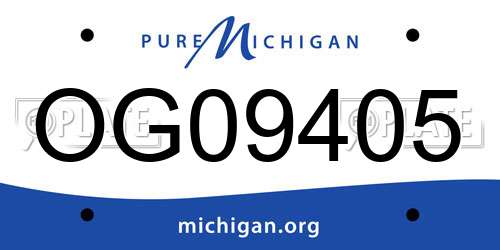 OG09405 Michigan License Plate