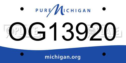 OG13920 Michigan License Plate