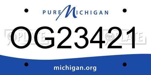 OG23421 Michigan License Plate