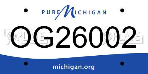 OG26002 Michigan License Plate