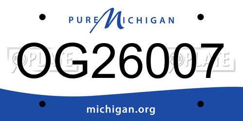 OG26007 Michigan License Plate
