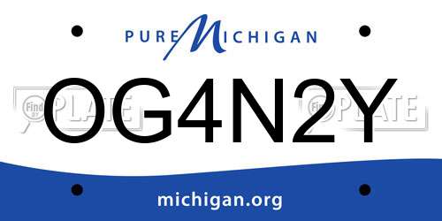 OG4N2Y Michigan License Plate