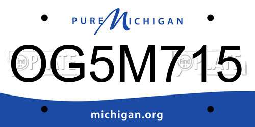 OG5M715 Michigan License Plate