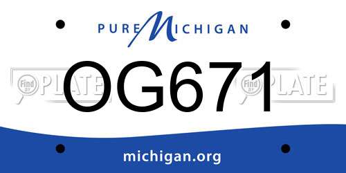OG671 Michigan License Plate