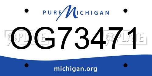 OG73471 Michigan License Plate