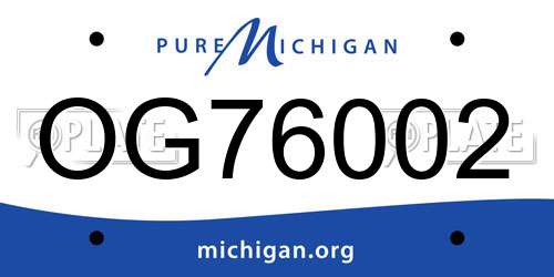 OG76002 Michigan License Plate