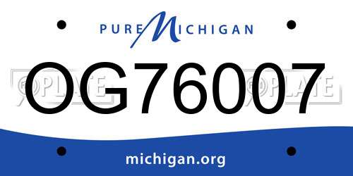 OG76007 Michigan License Plate