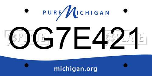 OG7E421 Michigan License Plate