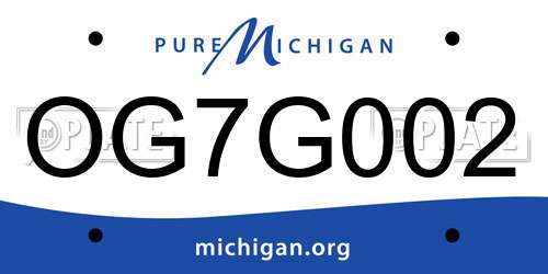 OG7G002 Michigan License Plate
