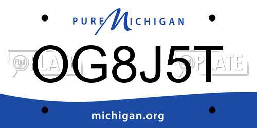 OG8J5T Michigan License Plate