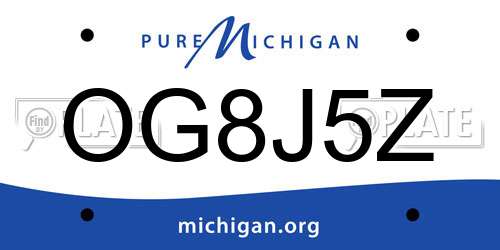OG8J5Z Michigan License Plate