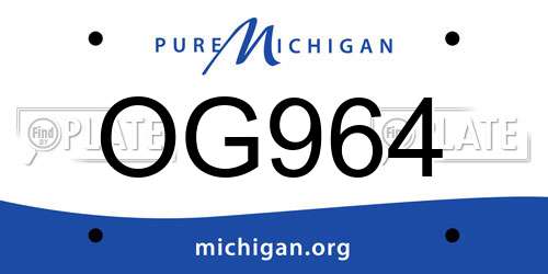 OG964 Michigan License Plate
