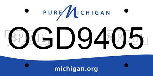 OGD9405 Michigan License Plate