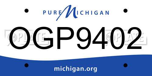 OGP9402 Michigan License Plate