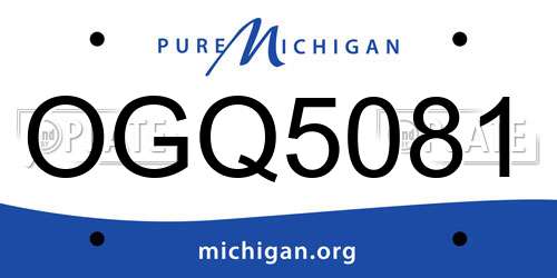 OGQ5081 Michigan License Plate
