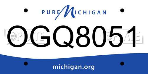 OGQ8051 Michigan License Plate