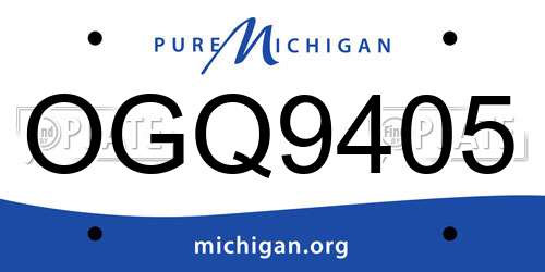 OGQ9405 Michigan License Plate