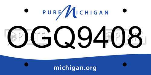 OGQ9408 Michigan License Plate